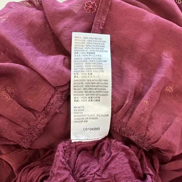 Urban Outfitters Rich Maroon Embroidered Top - Picture 3 of 4